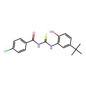 N-[(5-tert-butyl-2-hydroxyphenyl)carbamothioyl]-4-chlorobenzamide structure