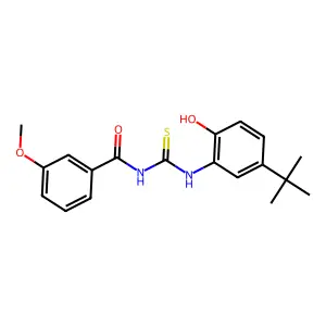 N-[(5-tert-butyl-2-hydroxyphenyl)carbamothioyl]-3-methoxybenzamide structure