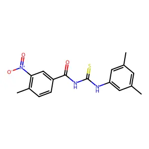 N-[(3,5-dimethylphenyl)carbamothioyl]-4-methyl-3-nitrobenzamide structure