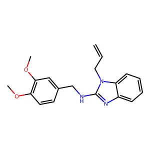 N-[(3,4-dimethoxyphenyl)methyl]-1-prop-2-enylbenzimidazol-2-amine structure