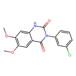 3-(3-chlorophenyl)-6,7-dimethoxyquinazoline-2,4(1H,3H)-dione structure