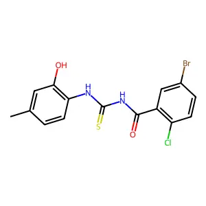 5-bromo-2-chloro-N-[(2-hydroxy-4-methylphenyl)carbamothioyl]benzamide structure