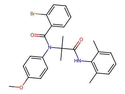 2-bromo-N-{1-[(2,6-dimethylphenyl)amino]-2-methyl-1-oxopropan-2-yl}-N-(4-methoxyphenyl)benzamide structure