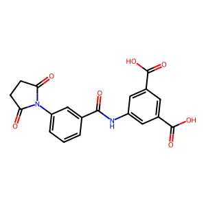 5-(3-(2,5-dioxopyrrolidin-1-yl)benzamido)isophthalic acid structure