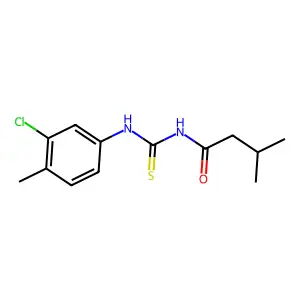 N-(3-chloro-4-methylphenyl)-N'-(3-methylbutanoyl)thiourea structure