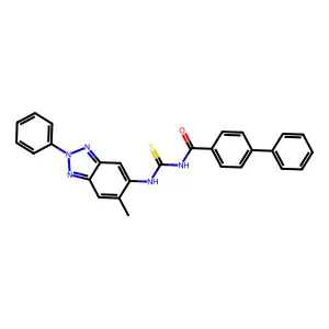 N-[(6-methyl-2-phenylbenzotriazol-5-yl)carbamothioyl]-4-phenylbenzamide structure