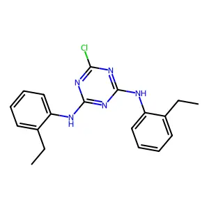 6-chloro-N,N'-bis(2-ethylphenyl)-1,3,5-triazine-2,4-diamine structure