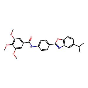 3,4,5-trimethoxy-N-{4-[5-(propan-2-yl)-1,3-benzoxazol-2-yl]phenyl}benzamide structure