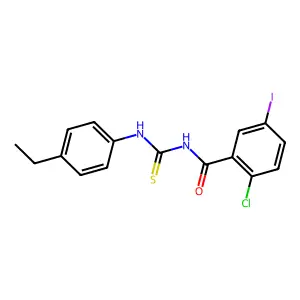 2-chloro-N-[(4-ethylphenyl)carbamothioyl]-5-iodobenzamide structure