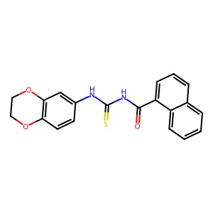 N-(2,3-dihydro-1,4-benzodioxin-6-ylcarbamothioyl)naphthalene-1-carboxamide structure