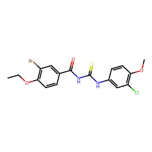 3-bromo-N-[(3-chloro-4-methoxyphenyl)carbamothioyl]-4-ethoxybenzamide structure
