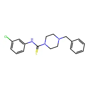 4-benzyl-N-(3-chlorophenyl)piperazine-1-carbothioamide structure