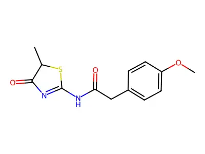 2-(4-methoxyphenyl)-N-(5-methyl-4-oxo-4,5-dihydro-1,3-thiazol-2-yl)acetamide structure