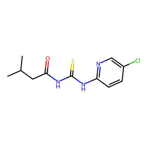 N-[(5-chloropyridin-2-yl)carbamothioyl]-3-methylbutanamide structure