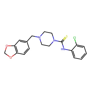 4-(1,3-benzodioxol-5-ylmethyl)-N-(2-chlorophenyl)piperazine-1-carbothioamide structure