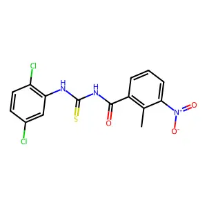 N-[(2,5-dichlorophenyl)carbamothioyl]-2-methyl-3-nitrobenzamide structure
