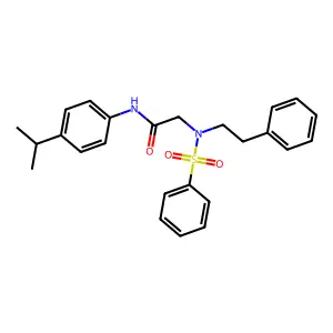 2-[benzenesulfonyl(2-phenylethyl)amino]-N-(4-propan-2-ylphenyl)acetamide structure
