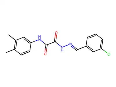 N'-[(E)-(3-chlorophenyl)methylideneamino]-N-(3,4-dimethylphenyl)oxamide structure