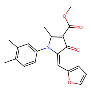 (E)-methyl 1-(3,4-dimethylphenyl)-5-(furan-2-ylmethylene)-2-methyl-4-oxo-4,5-dihydro-1H-pyrrole-3-carboxylate structure
