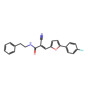 2-cyano-3-[5-(4-fluorophenyl)furan-2-yl]-N-(2-phenylethyl)prop-2-enamide structure