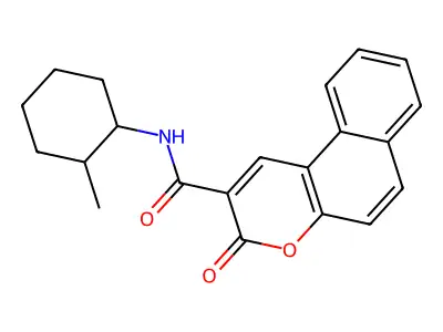 N-(2-methylcyclohexyl)-3-oxo-3H-benzo[f]chromene-2-carboxamide structure