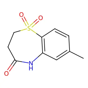 1,5-Benzothiazepin-4(5H)one, 2,3-dihydro-7-methyl-, 1,1-dioxide structure