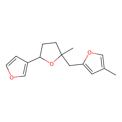 2,3'-Bifuran, 2,3,4,5-tetrahydro-5-methyl-5-[(4-methyl-2-furanyl)methyl]- structure