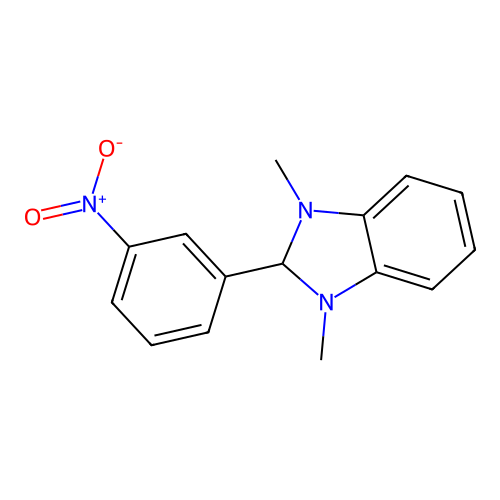 1,3-dimethyl-2-(3-nitrophenyl)-2,3-dihydro-1H-benzimidazole structure