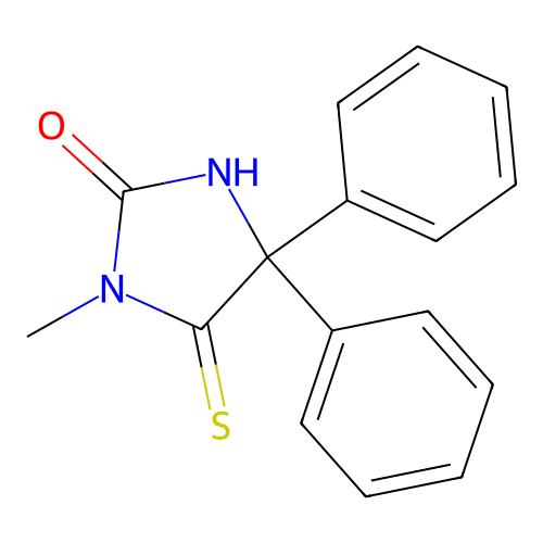 3-Methyl-5,5-diphenyl-4-thiohydantoin structure