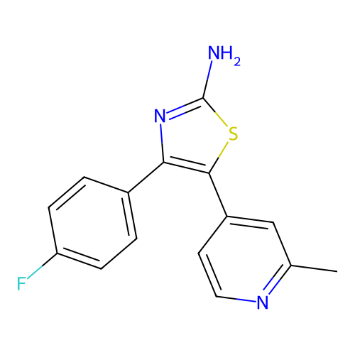 4-(4-Fluorophenyl)-5-(2-methyl-4-pyridyl)-1,3-thiazol-2-yl]amine structure
