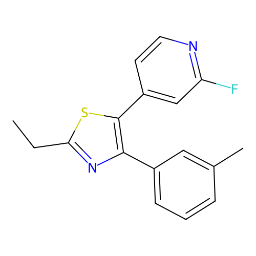 2-Ethyl-5-(2-fluoro-4-pyridyl)-4-(3-methylphenyl)-1,3-thiazole structure