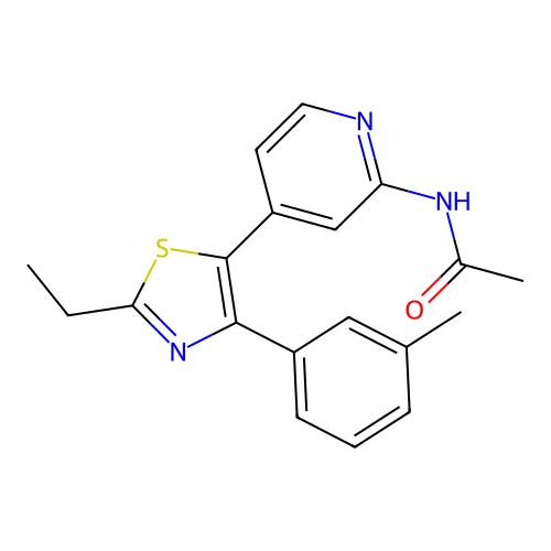 N-[4-[2-Ethyl-4-(3-methylphenyl)-1,3-thiazol-5-YL]-2-pyridyl]acetamide structure