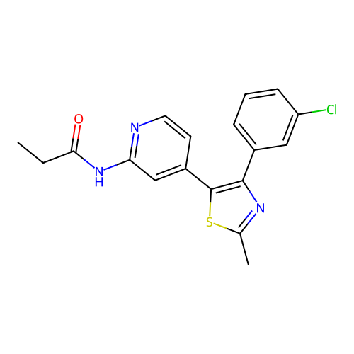 N-[4-[4-(3-Chlorophenyl)-2-methyl-1,3-thiazol-5-YL]-2-pyridyl]propionamide structure