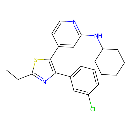 4-[4-(3-Chlorophenyl)-2-ethyl-1,3-thiazol-5-YL]-N-cyclohexyl-2-pyridylamine structure