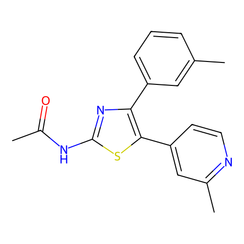 N-[4-(3-Methylphenyl)-5-(2-methyl-4-pyridyl)-1,3-thiazol-2-YL]acetamide structure