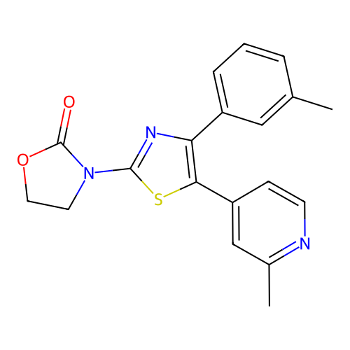 3-[4-(3-Methylphenyl)-5-(2-methyl-4-pyridyl)-1,3-thiazol-2-YL]oxazolidin-2-one structure