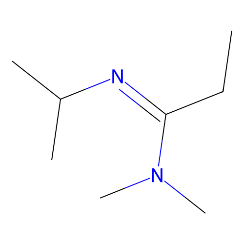 (CH3)2N-C(C2H5)=N(i-C3H7) structure