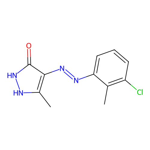 4-[(3-chloro-2-methylphenyl)hydrazono]-5-methyl-2,4-dihydro-3H-pyrazol-3-one structure