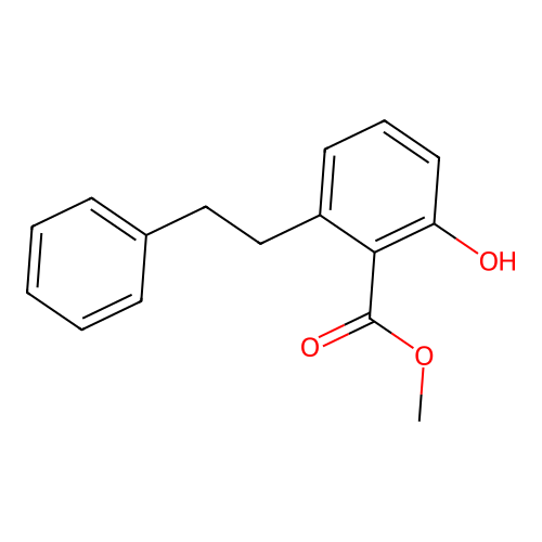 2-Hydroxy-6-phenethyl-benzoic acid methyl ester structure