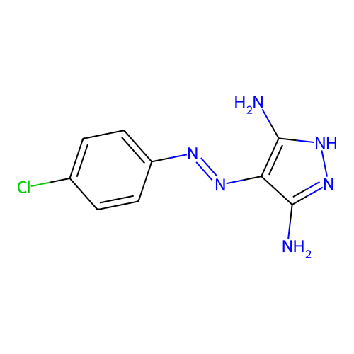 4-[(4-Chlorophenyl)hydrazinylidene]pyrazole-3,5-diamine structure