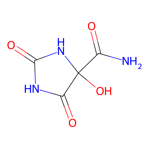 4-Hydroxy-2,5-dioxoimidazolidine-4-carboxamide structure