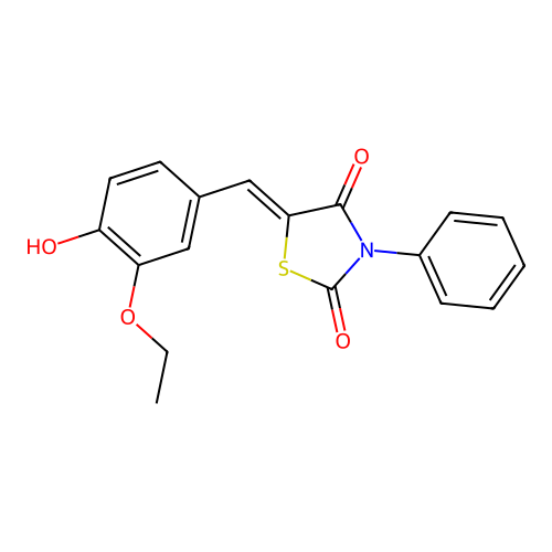 (Z)-5-(3-ethoxy-4-hydroxybenzylidene)-3-phenylthiazolidine-2,4-dione structure