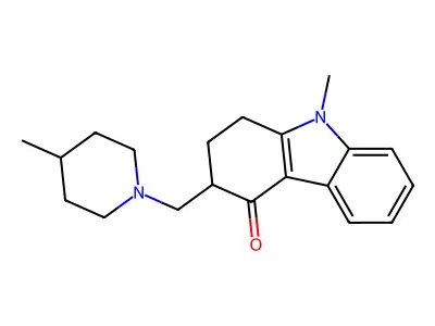 9-Methyl-3-(4-methylpiperidino)methyl-2,3-dihydro-4(1H)-carbazolone structure
