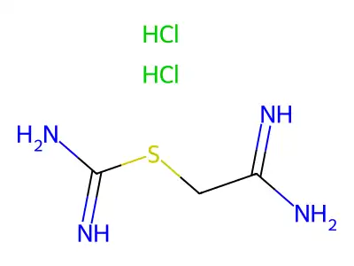 2-Amino-2-iminoethyl aminomethanimidothioate dihydrochloride structure