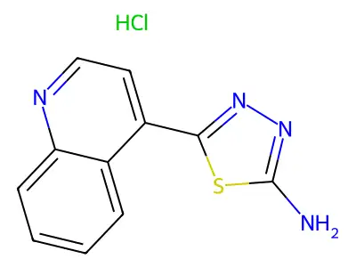 1,3,4-Thiadiazol-2-amine, 5-(4-quinolinyl)-, hydrochloride (1:1) structure