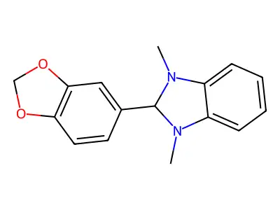 2-(1,3-benzodioxol-5-yl)-1,3-dimethyl-2,3-dihydro-1H-benzimidazole structure