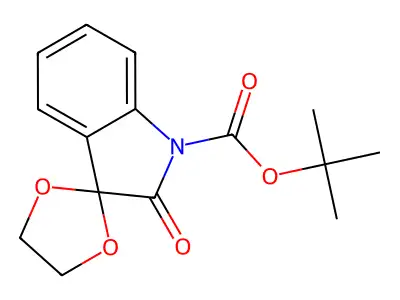 Tert-butyl 2'-oxospiro[1,3-dioxolane-2,3'-indole]-1'-carboxylate structure