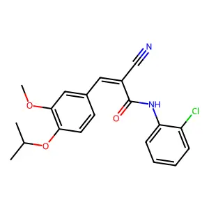(2E)-N-(2-chlorophenyl)-2-cyano-3-[3-methoxy-4-(propan-2-yloxy)phenyl]prop-2-enamide structure