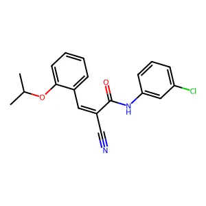 (2E)-N-(3-chlorophenyl)-2-cyano-3-[2-(methylethoxy)phenyl]prop-2-enamide structure