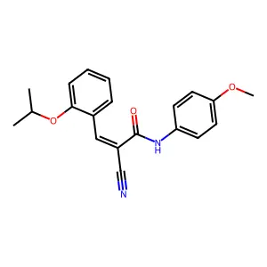 (2E)-2-cyano-N-(4-methoxyphenyl)-3-[2-(propan-2-yloxy)phenyl]prop-2-enamide structure